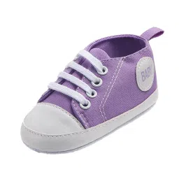 enakshi (label) Baby soft bottom shoes baby toddler shoes 0-4 Months Purple|Clothing Shoes & Accessories | Baby & Toddler Clothing |Baby Shoes|1 Pair Baby Shoes image 1