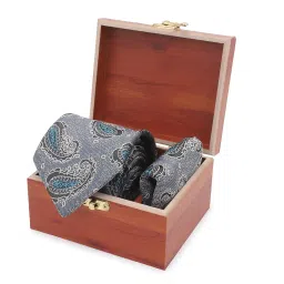 the delhi loom – Premium Paisley Collection – Men’s Micro Silk Tie & Pocket Square Gift Set – Elegant Woven Neckties in Wooden Box – For Wedding, Office & Gifting image 5