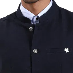 turtle Men Terry Rayon Tailored Fit Solid Nehru Jacket image 4
