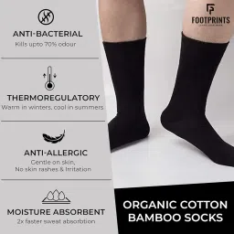 footprints Bamboo Formal Socks for Men | Anti Odour & Breathable | Anti-Bacterial | Softer than Cotton Socks | Pack of 5 image 4