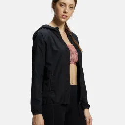 jockey MW50 Women's Microfiber Fabric Relaxed Fit Raglan Styled Water Resistant Hoodie Jacket with Stay Dry Treatment image 1