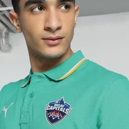 puma Men's Cotton Regular Fit Official IPL 2024 Delhi Capitals Polo T-Shirt image 2