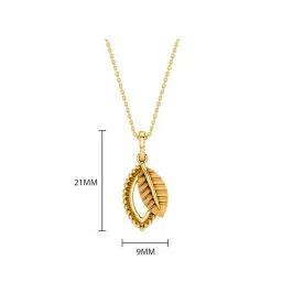 kisna 14 KT Leafora Yellow Gold Pendant For Women image 5