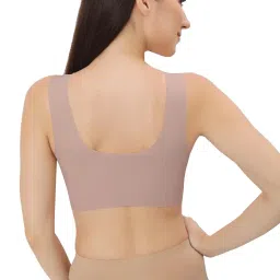 fabluk ICY Silk Seamless Pushup Sporta Bra, Padded, Full Coverage, Yoga Bralette Tank Top for Workout & Gym image 4