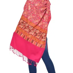 weavers villa Women's Kashmiri Aari Embroided Cashmilon Stoles, Shawls, Wraps (SIZE: 30" X 80") image 4