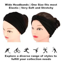 seeotwo 3 Pack Wide Knotted Headbands for Women Men Girls Soft Elastic Non Slip Bohemian Unisex Chic Hair Bands Sweat Bands Fashion Head Wraps African Boho Turban Bandana image 3