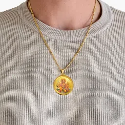 diviniti 24K Gold Plated Double Sided|Religious Locket For Health & Wealth|Flip Coin For Men, Women, And Children|Idol Gift For Loved Ones 18MM Pendant image 4