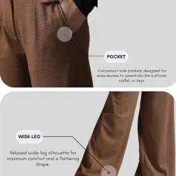 leriya fashion Women Wide Leg High Rise Trouser Pant image 4
