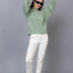 wear lusso Women’s Pullover Sweater Relaxed Fit for Winter Wear | Full Sleeve | 100% Wool | Latest Stylish Sweater | Crafted with Comfort Fit for Winter Wear. image 5