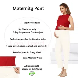 easy feed Women's Cotton Maternity Palazzo | Over-The-Belly Pregnancy Pants | Comfortable Pre & Post Pregnancy Wear | Regular Fit, Ankle-Length image 2