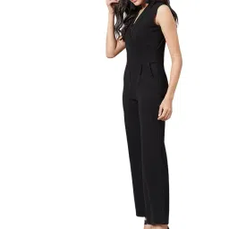 poshbery Black Shawl Collar Jumpsuit image 1
