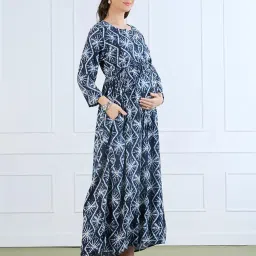 momtobe Women's Rayon Maternity Dresses | Pregnancy Feeding Nursing Dress with 14 inch Zip on Both Sides image 2