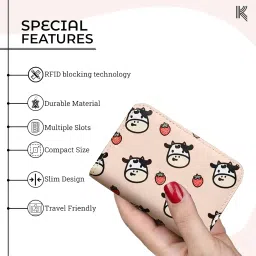 kraptick Card Holder for Women - Elegant and Versatile Card Organizer, Credit Cardholder, Card Case, Card Pouch -DMFP96- (Pink) image 4