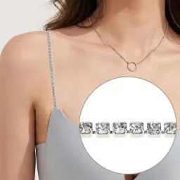 trendytrolley Crystal Diamond Pearl Bra Straps for Women | Adjustable, Stylish & Detachable Decorative Straps for Dresses, Blouses | Premium Decorative Fashion Straps image 2