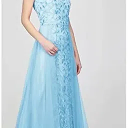 patlani Women's Net Fit and Flare Maxi Dress image 2