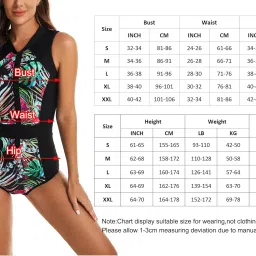 maeau Women One Piece Swimsuit Rashguard Zipper Sleeveless Bathing Suit for Surf Swimming Diving image 4
