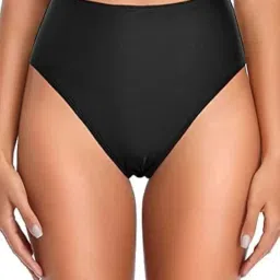 m.a.1 Women High-Waisted Swimwear Bottom, Black, Tummy Control image 2