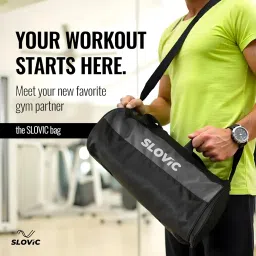 slovic Gym Bag for Men [20 LTR] | Bag for Traveling & Sports | Unisex Duffel Bag for Gym with Separate Shoe Compartment & Adjustable Straps | Grey Travel Bag image 3