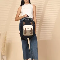 ensac Women’s Red & Grey Utility Backpack | Sleek Design with Multi-Functional Pockets image 2