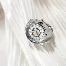 fashion frill Ring Watch for Women Stainless Steel Gold Plated Stylish Strachable Gold Ring for Women Girls Love Gifts image 3