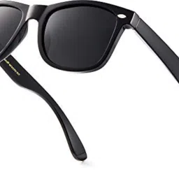 arzonai Square Wayfarer Unisex UV Protected Sunglasses Black Frame, Black Lens (Medium) Pack Of 1 image 4