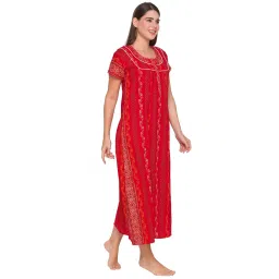 av2 Women's Cotton Floral Maxi Maternity/Feeding Nighty image 2
