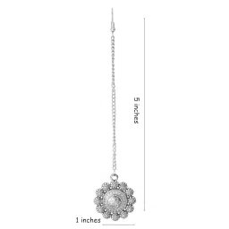 shreyadzines Ethnic Wedding Bridal Garba Navratri Sale Oxidized Silver Maang Tikka Tika Jewellery for Women and Girls image 3