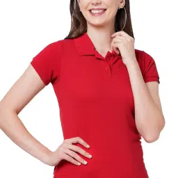 wear your opinion Womens Polo Collar Neck T-Shirt Top (Design: Solid) image 3