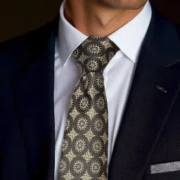 the delhi loom – Medallion Pattern Collection – Men’s Micro Silk Tie & Pocket Square Gift Set – Elegant Neckties in Wooden Box for Business, Weddings & Formal Events image 3