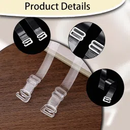 zytiqt 12Pcs Bra Straps, Transparent Bra Straps for Women, Pairs of Adjustable Non-Slip Silicone Shoulder Straps, Comfortable and Invisible for Dresses and Tank Tops, 0.8 cm Wide image 2