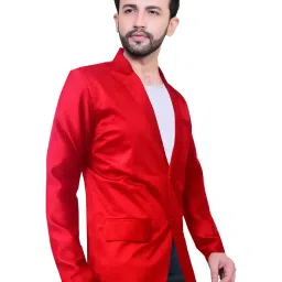 click one Solid Single Breasted Beach Wear, Casual, Festive, Festive & Wedding, Party, Wedding Men Blazer image 3