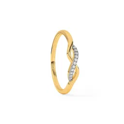 caratlane 9 KT Yellow Gold Sleek Infinity Diamond Ring for Women image 5