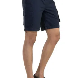 belano Men's Navy Pure Cotton Regular Fit Shorts - Comfortable Casual Wear, Ideal for Everyday Use image 1