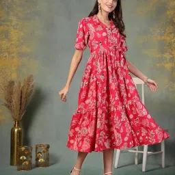 stylum Women's Tropical Printed Rayon Tiered Dress image 2