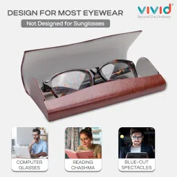 vivid Vision Unisex Adult Lightweight Eyewear Specs Case Cover | Protect Eye Glasses | Chashma Dibbi | Spectacle Box | Closure - Magnetic | Faux Leather image 5