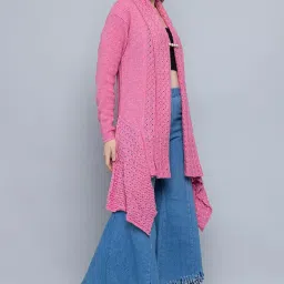 wear lusso Women’s Woolen V-Neck Open Front Shrug Cardigan | Long Sleeve Winter Sweater for Girls & Ladies | Stylish Warm Outerwear in Trendy Colors image 2