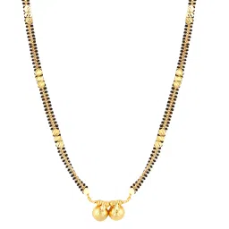 meenaz Jewellery's Traditional Temple Forming 1 g Gold Wedding Meenakari Maharashtrian Stylish Golden and Black Wati Tanmaniya Mangalsutra for Women MS-ME917 image 1