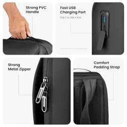 craloft 26L Laptop Backpack for Men Office & Women | Travel Laptop Bag with Waterproof Zip, Scratchproof Laptop Compartment for 15.6-Inch MacBook | Fast USB Charging Port for Business, and Travel image 5
