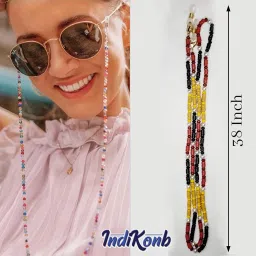 indikonb Bohemian Multicolour Beaded Lanyard Eyeglasses Chain for Women - Stylish Spectacle Chain for Fashion and Function image 3