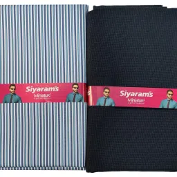siyaram Men's Combo Poly Blend Checks Shirt and Trouser Unstitched Fabric Set -Gift Pack (Multicolour_Free Size) 014 image 1