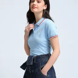 u.s. polo assn. Women's Solid Regular Fit T-Shirt image 4