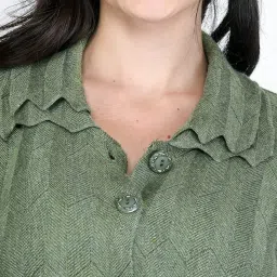 mont connett Women Woolen Double Collar Daffodil Fabric Cardigan Winter Wear Pure Wool Cardigan for Women Free Size Long Cotty Warm Cardigans with Side Pockets image 2