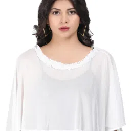 aol Women's Lycra Net Cape/Poncho with Ruffled Neckline image 3