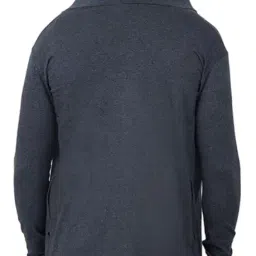 wear wild Men's Cotton Long Sleeves Slim Fit Open Long Hood Shrugs Stylish and Comfortable Wardrobe Essential image 1