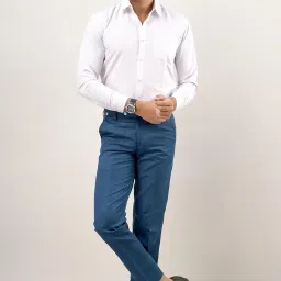 seven hunters Men Regular Fit Morpitch Cotton Blend Trousers image 3