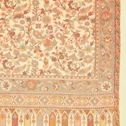 manyavar Men's Floral Vine Patterned Shawl with Paisley Motifs image 2