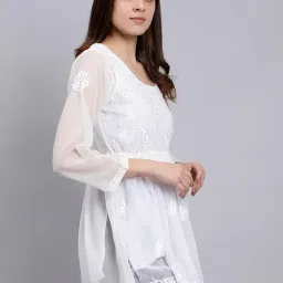 seva chikan Hand Embroidered Georgette Lucknowi Chikankari Top with Slip SCL9083 image 2