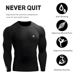 never quit Men's Thermal Compression Shirt - Warm Long Sleeve Base Layer for Running Cold Weather Athletic Undershirt Quick-Dry Moisture Wicking Flexible & Comfortable image 4