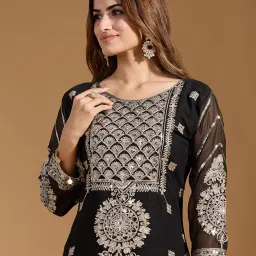 arriva fab Women's Faux Georgette Fabric Zari Sequence embroidery Work Kurtaset With Dupatta image 5