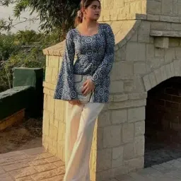 lakhdatar fashion Womens Rayon Full Sleeve Square Neck Printed Short Kurti Stylish Ethnic & Casual Wear Top for Office, College & Daily Use image 3